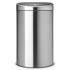 Poubelle en inox mat touch bin