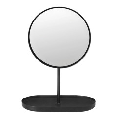 Miroir sur pied noir en acier