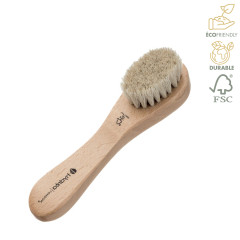 Brosse faciale avec manche en bois