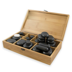 Set de 45 pierres en basalte pour massage 