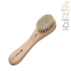 Brosse faciale avec manche en bois